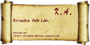 Kruska Adrián névjegykártya